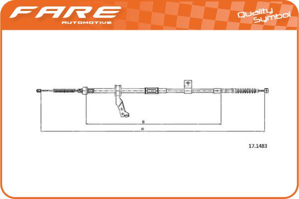 Cable Pull, parking brake (19162)