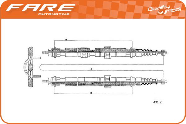 Cable Pull, parking brake (18037)