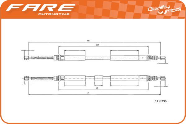 Cable Pull, parking brake (18874)