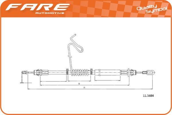 Cable Pull, parking brake (18278)