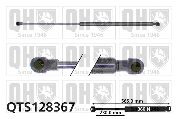 Gas Spring, boot/cargo area (QTS128367)