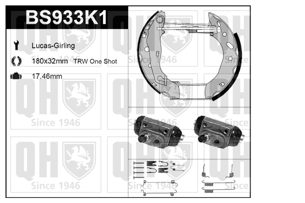 Brake Shoe Set (BS933K1)