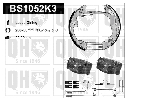 Brake Shoe Set (BS1052K3)