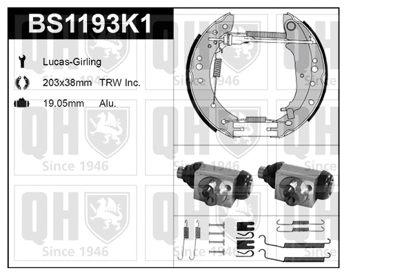 Brake Shoe Set (BS1193K1)