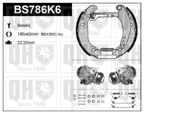 Brake Shoe Set (BS786K6)
