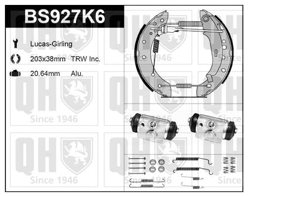 Brake Shoe Set (BS927K6)