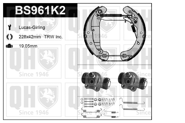 Brake Shoe Set (BS961K2)