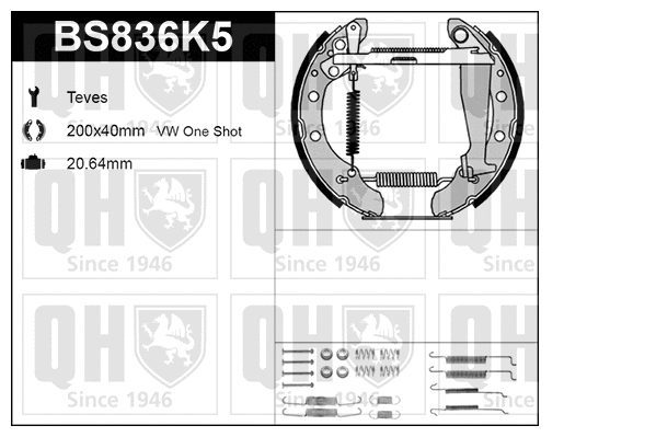 Brake Shoe Set (BS836K5)