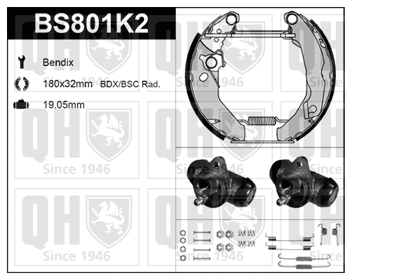 Brake Shoe Set (BS801K2)