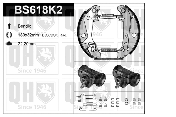 Brake Shoe Set (BS618K2)