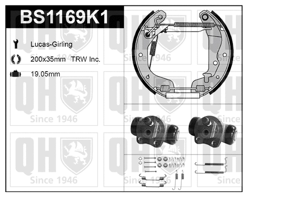 Brake Shoe Set (BS1169K1)