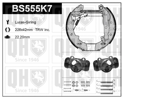 Brake Shoe Set (BS555K7)