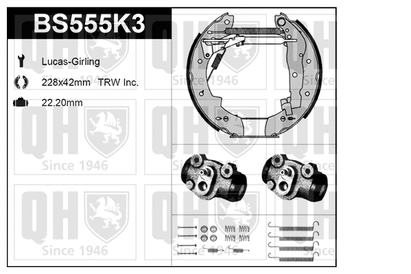 Brake Shoe Set (BS555K3)