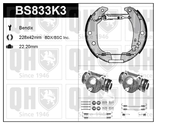 Brake Shoe Set (BS833K3)