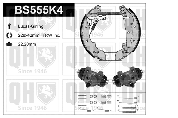 Brake Shoe Set (BS555K4)