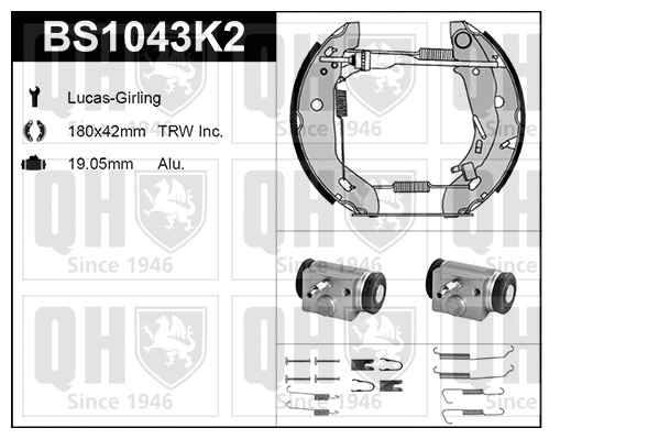 Brake Shoe Set (BS1043K2)