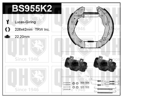 Brake Shoe Set (BS955K2)