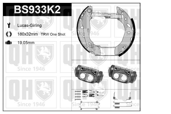 Brake Shoe Set (BS933K2)