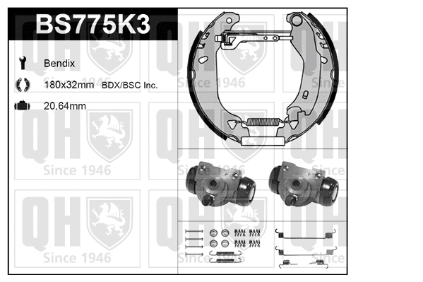 Brake Shoe Set (BS775K3)