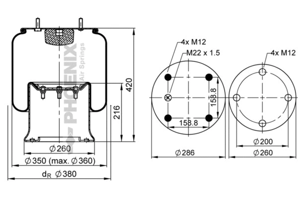 Bellow, air suspension (1 D 28 D-2)