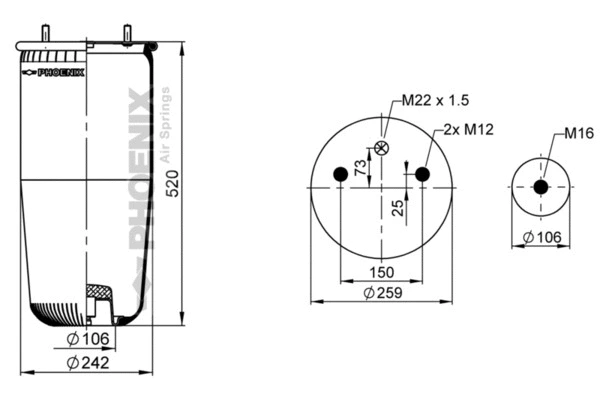 Bellow, air suspension (1 DK 21)