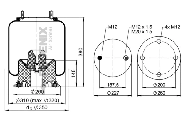 Bellow, air suspension (1 DK 23 K-1)