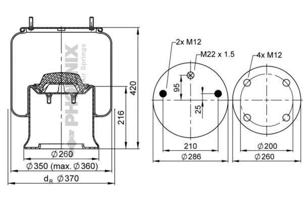 Bellow, air suspension (1 D 28 D-10)
