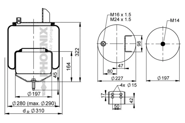 Bellow, air suspension (1 DF 20 D-1)