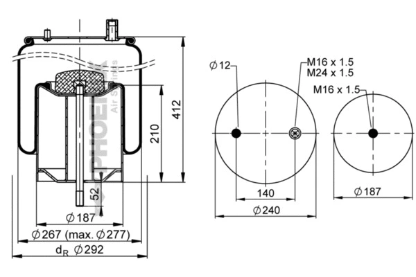 Bellow, air suspension (1 DK 19-1)