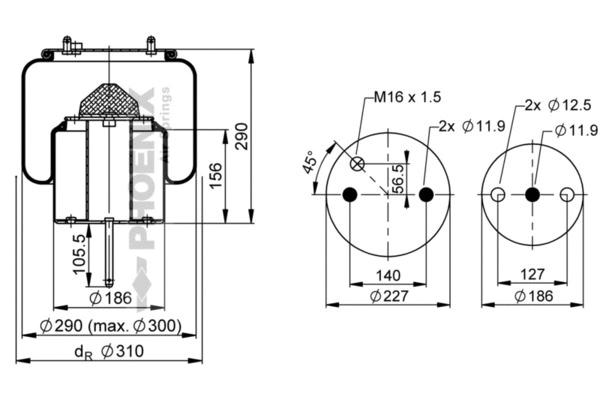 Bellow, air suspension (1 DF 20 A-9)