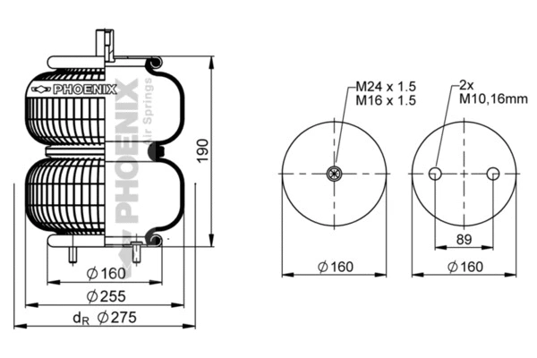 Bellow, air suspension (SP 2 B 12 R-B-1)