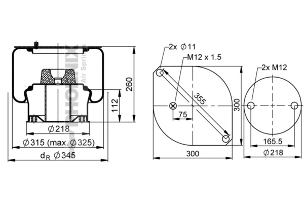 Bellow, air suspension (1 E 26-1)
