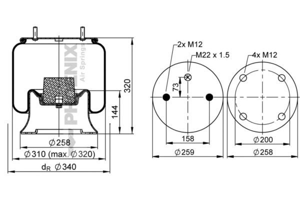 Bellow, air suspension (1 DK 22 E-5)