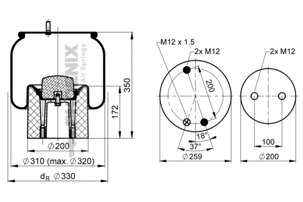Bellow, air suspension (1 DK 22 D-1)