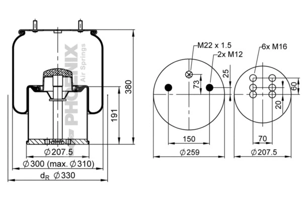 Bellow, air suspension (1 DK 21-1)
