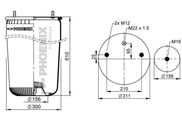 Bellow, air suspension (1 DK 32 L)