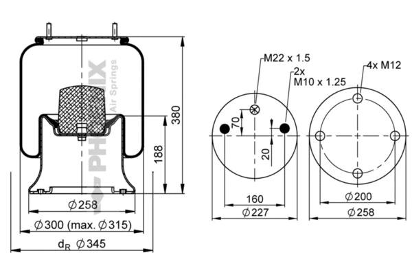 Bellow, air suspension (1 D 23 E-2)