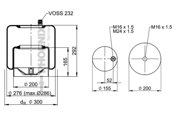 Bellow, air suspension (1 KF 21-21)