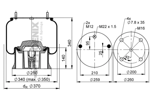 Bellow, air suspension (1 D 28 E-2)
