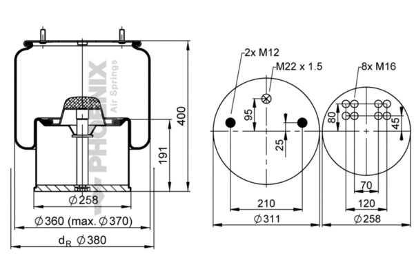 Bellow, air suspension (1 DK 32-1)