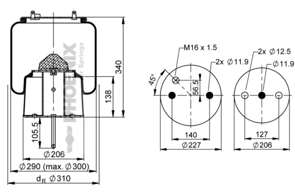 Bellow, air suspension (1 DF 20 A-6)