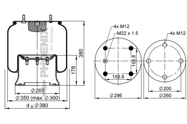 Bellow, air suspension (1 D 28 B-12)