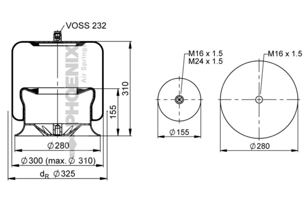 Bellow, air suspension (1 KF 24-21)