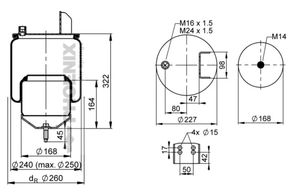 Bellow, air suspension (1 DF 17 B-1)