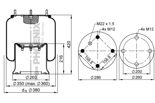 Bellow, air suspension (1 D 28 C-12)