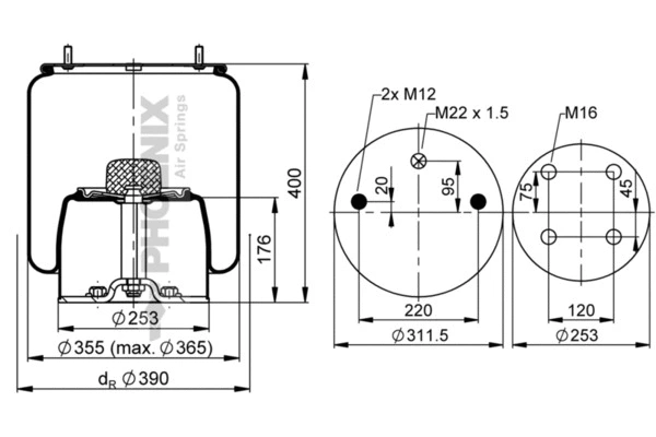 Bellow, air suspension (1 DF 32-1)