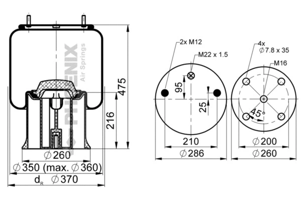 Bellow, air suspension (1 D 28 D-11)