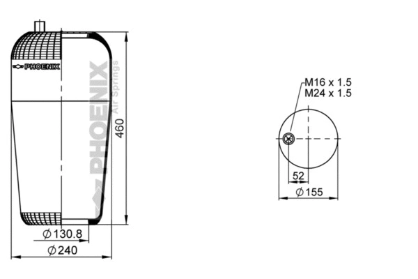 Bellow, air suspension (1 KF 21-1 NP)
