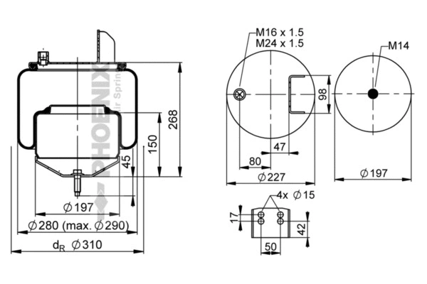 Bellow, air suspension (1 DF 20 E-1)