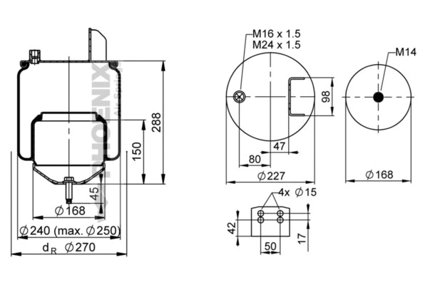 Bellow, air suspension (1 DF 17 A-1)